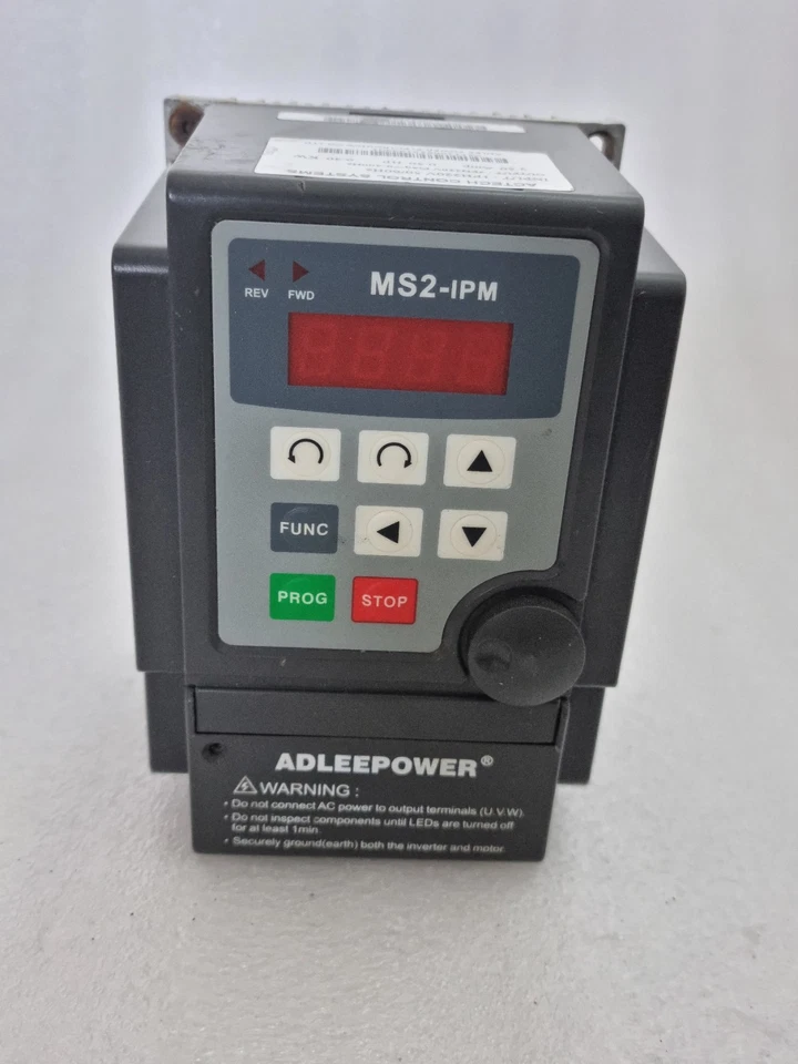 ATECH ADLEEPOWER MS2-IPM VFD INVERTER 0.4KW 0.5HP 1PH 220V INPUT 3PH OUTPUT